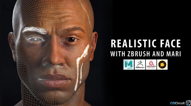 Realistic Face with Zbrush and Mari