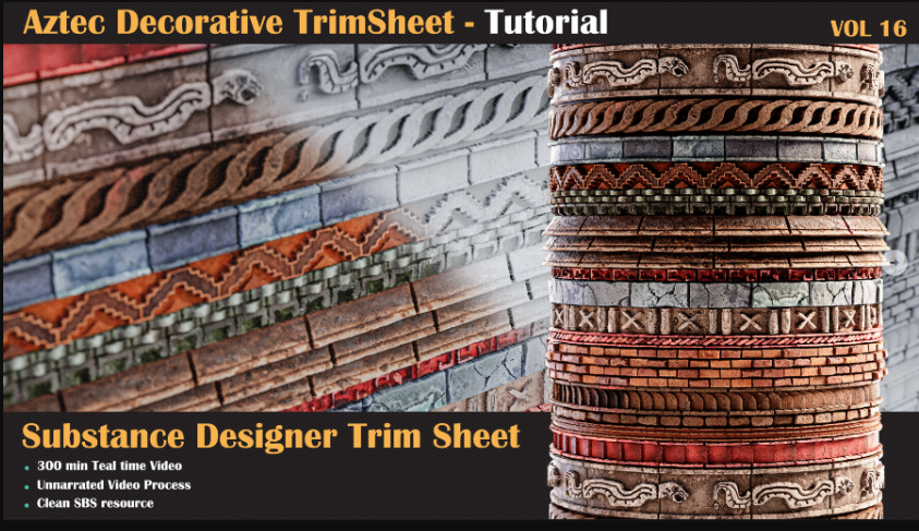 Artstation – Aztec Trim Sheet Tutorial – VOL 16