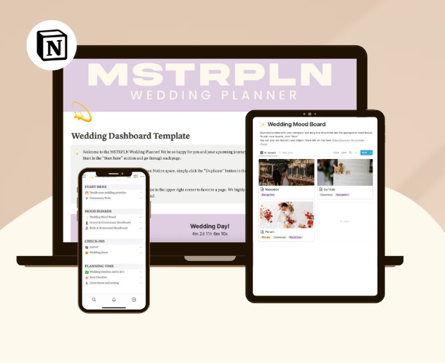 Notion Wedding Planner Dashboard