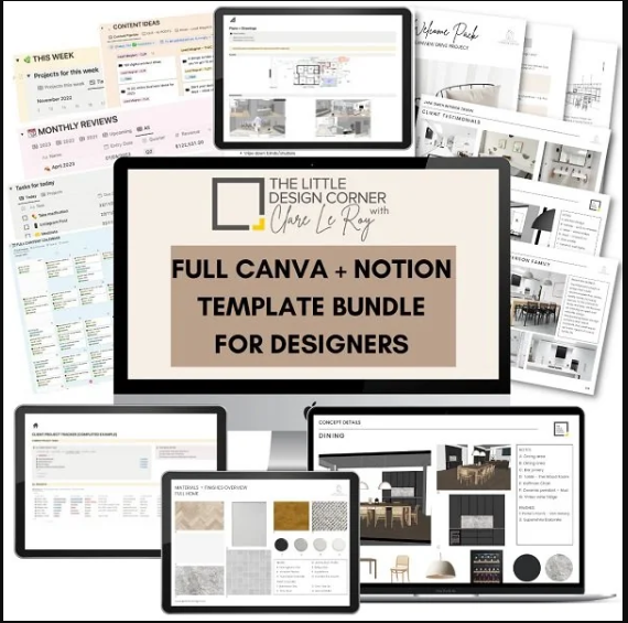 Clare Le Roy – The Complete Canva and Notion Template Bundle for Designers