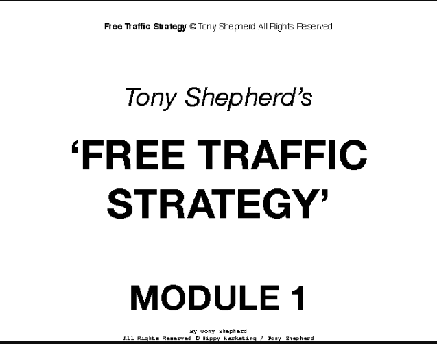 Tony Shepherd – FREE TRAFFIC SYSTEM WORKSHOP